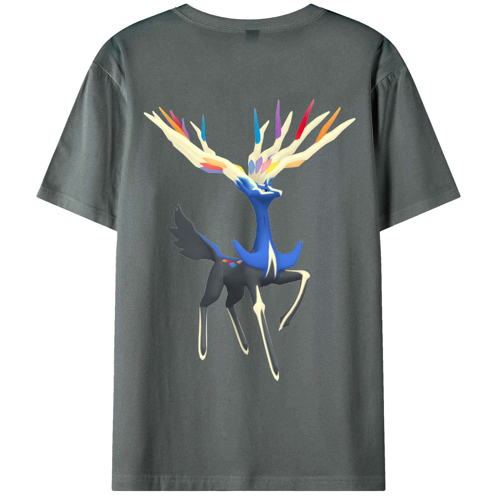 （画像用） ポケットモンスター Pokémon 綿100％ メンズ半袖Tシャツ（バックプリント） 通気性